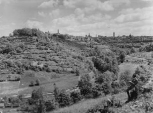 Rothenburg ob der Tauber, Stadtansicht : Rothenburg ob der Tauber. Stadtansicht über das Taubertal