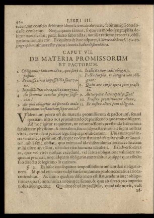 Caput VII. De Materia Promissorum Et Pactorum.