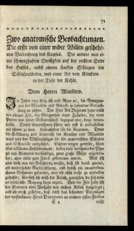 Zwo anatomische Beobachtungen ...