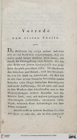 Vorrede zum ersten Theile