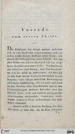 Vorrede zum ersten Theile