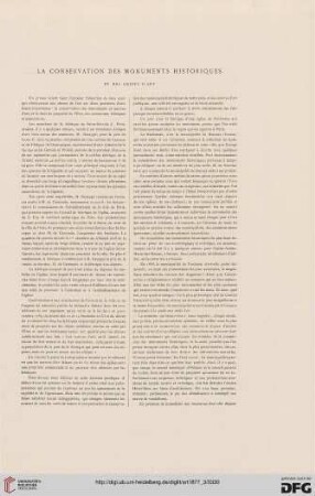3: La Conservation des monuments historiques et des objets d'art
