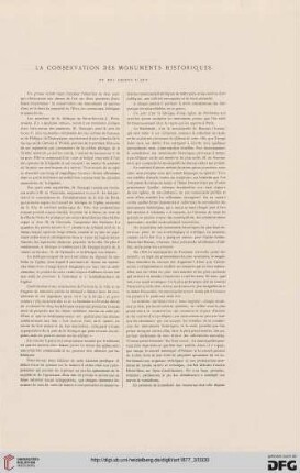 3: La Conservation des monuments historiques et des objets d'art