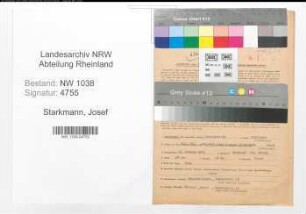 Entnazifizierung Josef Starkmann , geb. 19.02.1900 (Postbeamter)