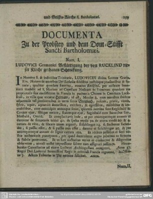 Documenta Zu der Probstey und dem Dom-Stifft Sancti Bartholomaei