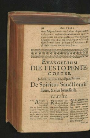 Evangelium Die Festo Pentecostes.