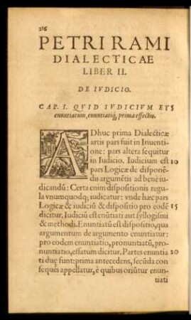 Petri Rami Dialecticae Liber II. De Iudicio.