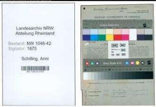 Entnazifizierung Anni Schilling , geb. 18.09.1913 (Kaufmaennische Angestellte)