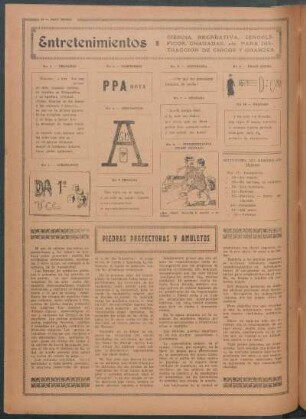 Entretenimientos : Ciencia recreativa, jeroglíficos, charadas, etc. para distracción de chicos y grandes