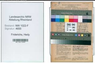 Entnazifizierung Hedy Friderichs , geb. 21.09.1894 (Lehrerin)