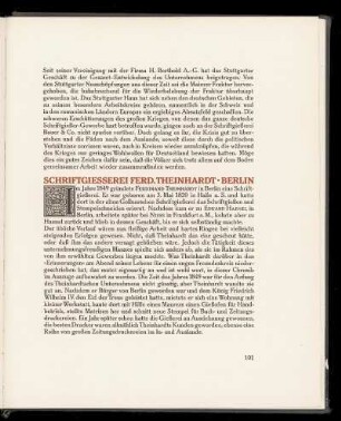 Schriftgiesserei Fred. Theinhardt. Berlin