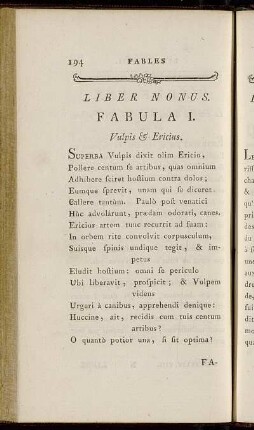 Fabula I. = Fable I. - Fabula XVI. = Fable XVI.
