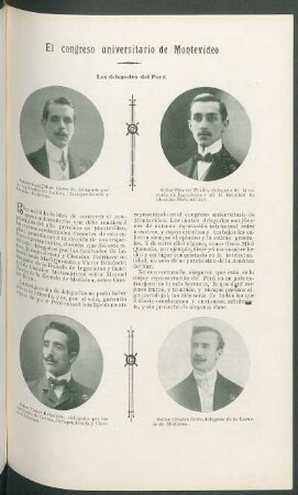 El congreso universitario de Montevideo : Los delegados del Perú