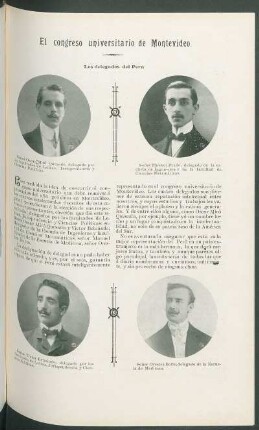 El congreso universitario de Montevideo : Los delegados del Perú