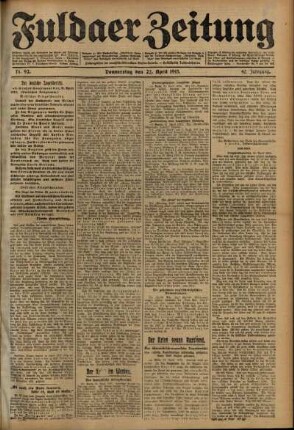 Ausgabe vom Donnerstag, den 22. April 1915.