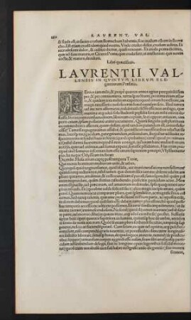 Laurentii Vallensis In Quintum Librum Elegantiarum ...