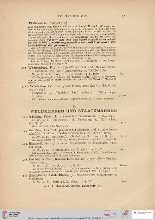 F. Feldherren und Staatsmänner (Nr. 472 - 568)
