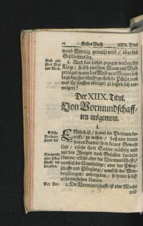 Der XIIX. Titul. Von Vormundschafften insgemein.