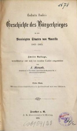 Constantin Sander's Geschichte des Bürgerkrieges in den Vereinigten Staaten von Amerika : 1861-1865, 1