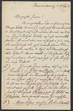 Brief an B. Schott's Söhne : 30.09.1914