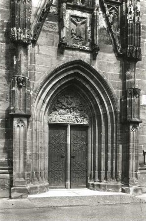 Saalfeld, Stadtkirche : Saalfeld. Evangelische Stadtkirche Sankt Johannes. Westportal