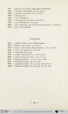 Cloisonné (Nr. 8931-8982)