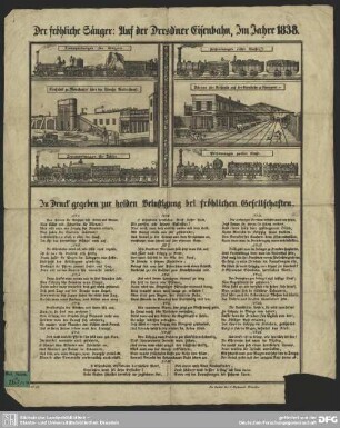 Der fröhliche Sänger: auf der Dresdner Eisenbahn i. J. 1838