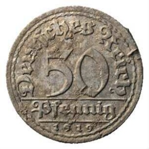 Fundmünze, 50 Pfennig, 1919