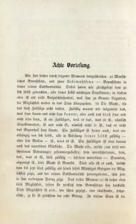 Achte Vorlesung