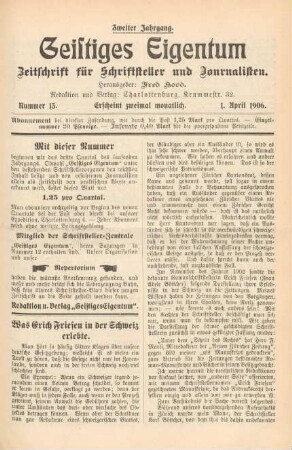 Nummer 13 (1. April 1906)