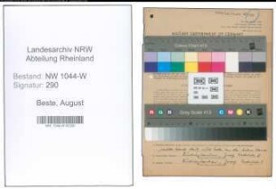 Entnazifizierung August Beste , geb. 26.09.1909 (Parteivorsitzender)