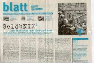 Sonderdruck der links-alternativen Zeitung "blatt" gegen das öffentliche Gelöbnis einer Bundeswehreinheit in Berlin