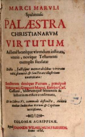 Palaestra christianarum virtutum