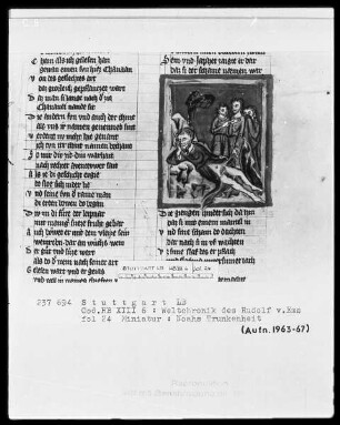 Weltchronik - Bruder Philipp — ---, Folio 1recto-256recto---, Folio 1recto-256rectoNoahs Trunkenheit, Folio 24recto