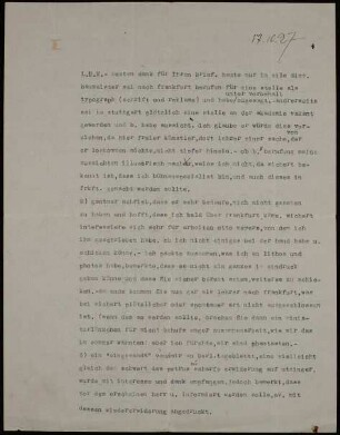 L.H.M.- besten dank für Ihren brief. heute nur in eile dies...