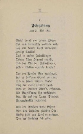 V. Festgesang. Zum 24. Mai 1891