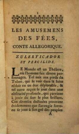 Les Amusemens Des Fées, 1