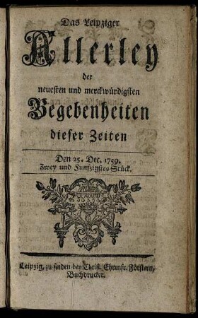 Den 25. Dec. 1759. Zwey und Funfzigstes Stück.