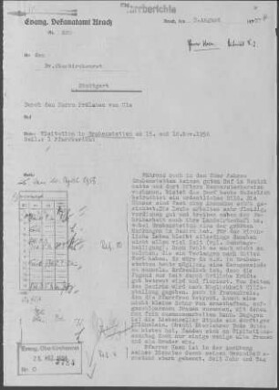 Grabenstetten: Visitationsbericht mit Pfarrbericht 1956