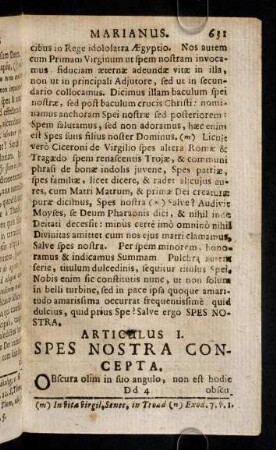 631-656, Articulus I. Spes Nostra Concepta.