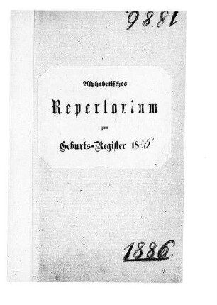 Alphabetisches Namenverzeichnis zum Geburtsregister Bautzen