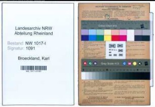 Entnazifizierung Karl Broeckland , geb. 21.09.1912 (Gaertner)