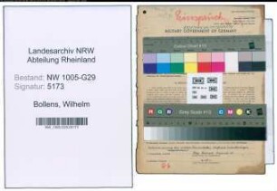 Entnazifizierung Wilhelm Bollens , geb. 07.08.1896 (Bahnsekretaer)