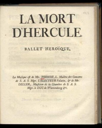 La Mort d'Hercule : ballet heroi͏̈que