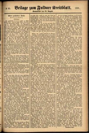 Zweite Ausgabe vom Samstag, den 13. August 1898.