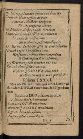 Psalmus LXXXI. - LXXXIX.