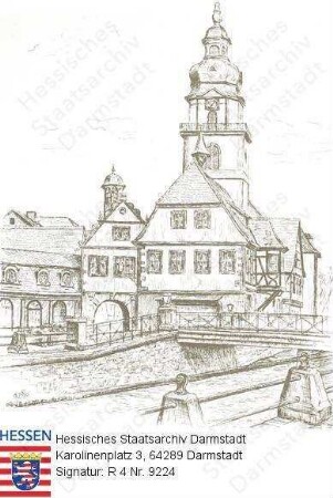 Erbach im Odenwald, Kirche und Rathaus