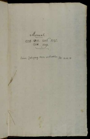 Manual. 1754. 1755. 1756. 1757. 1758. 1759., Göttingen, 1.2.1754 - 13.11.1759