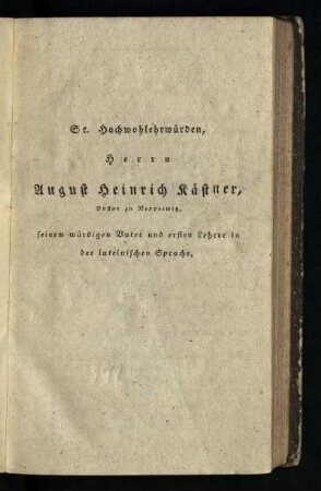 Sr. Hochwohlehrwürden, ...