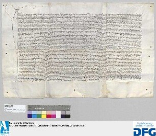 Georg, Abt von St. Egidien in Nürnberg, stellt ein Vidimus aus von der Urkunde des Landgerichts Nürnberg d.d. 12. März 1443.